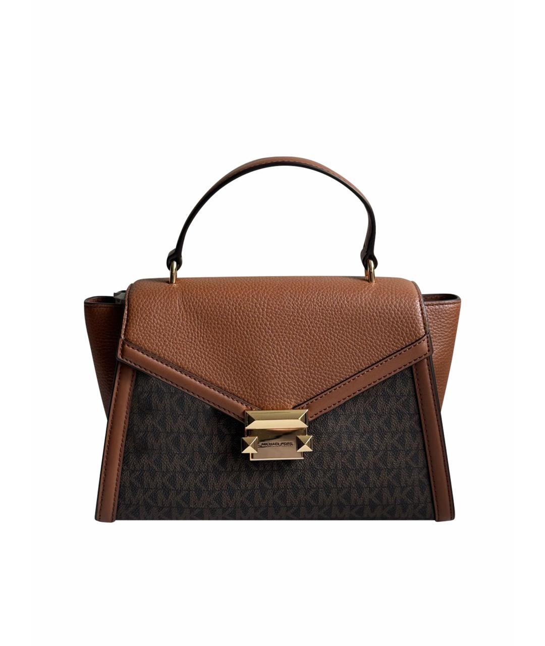 MICHAEL KORS Коричневая кожаная сумка с короткими ручками, фото 1