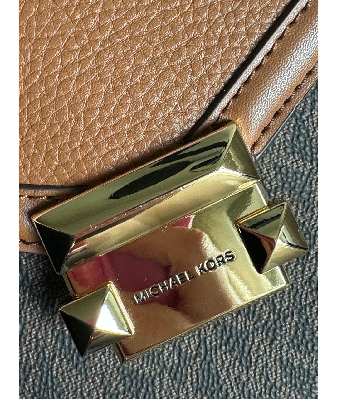 MICHAEL KORS Коричневая кожаная сумка с короткими ручками, фото 7