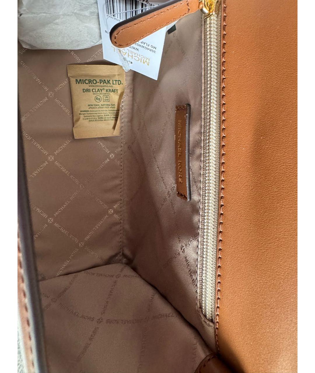 MICHAEL KORS Коричневая кожаная сумка с короткими ручками, фото 5