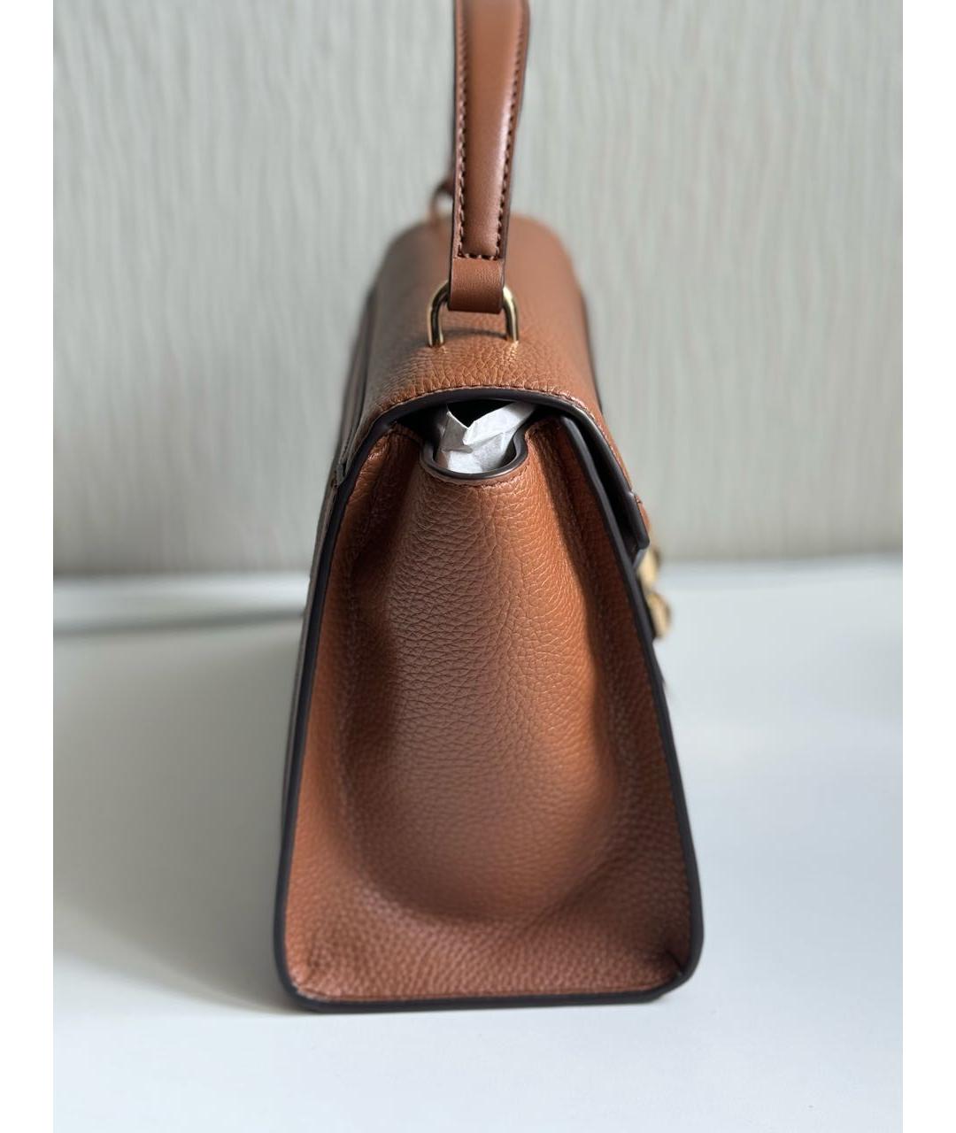 MICHAEL KORS Коричневая кожаная сумка с короткими ручками, фото 3