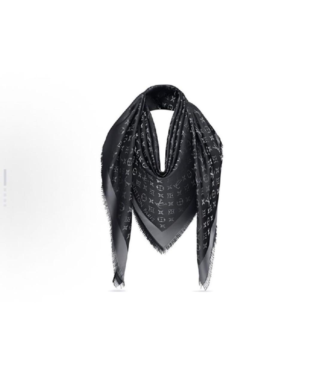 LOUIS VUITTON Черный платок, фото 3
