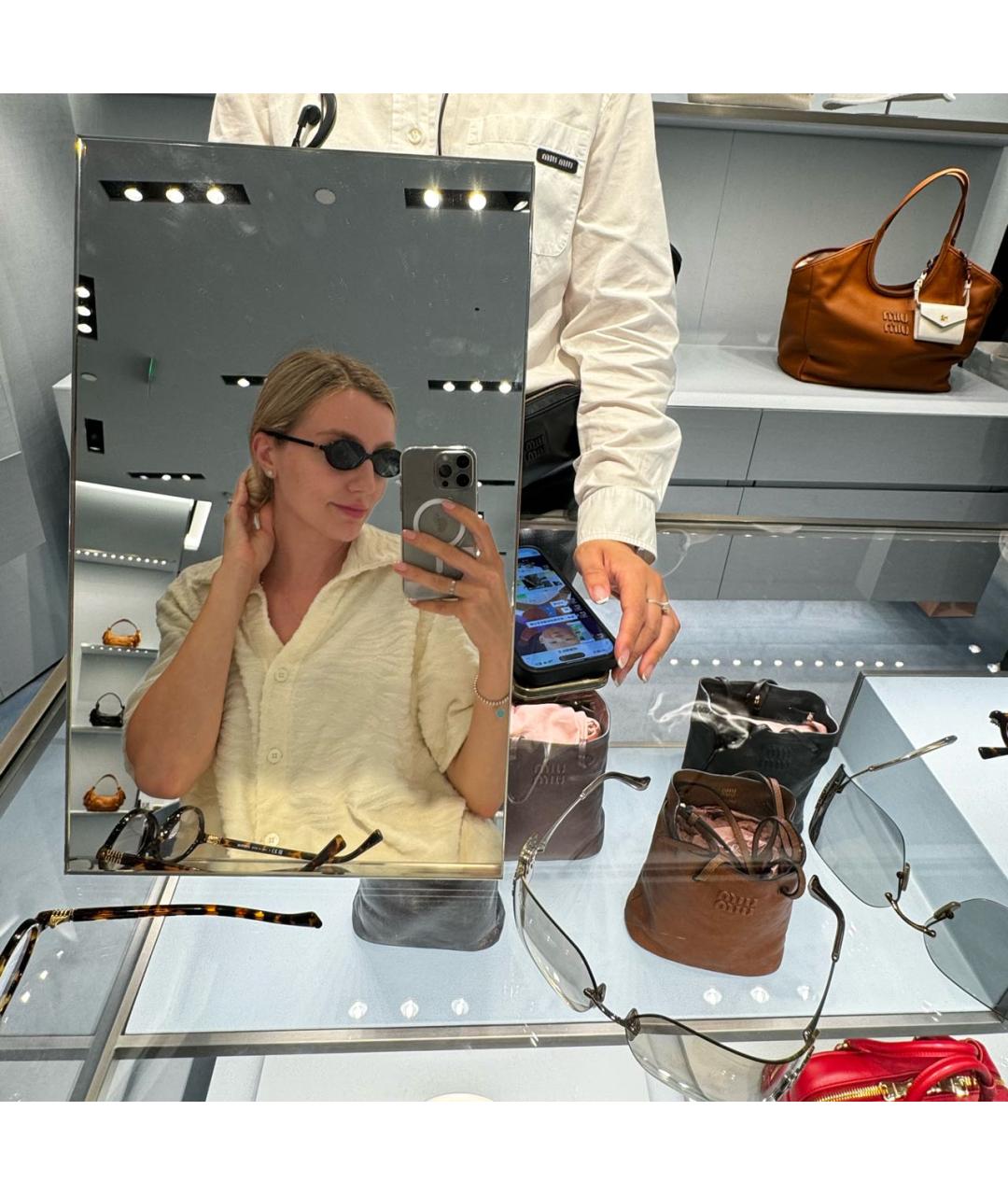 MIU MIU Черные солнцезащитные очки, фото 4
