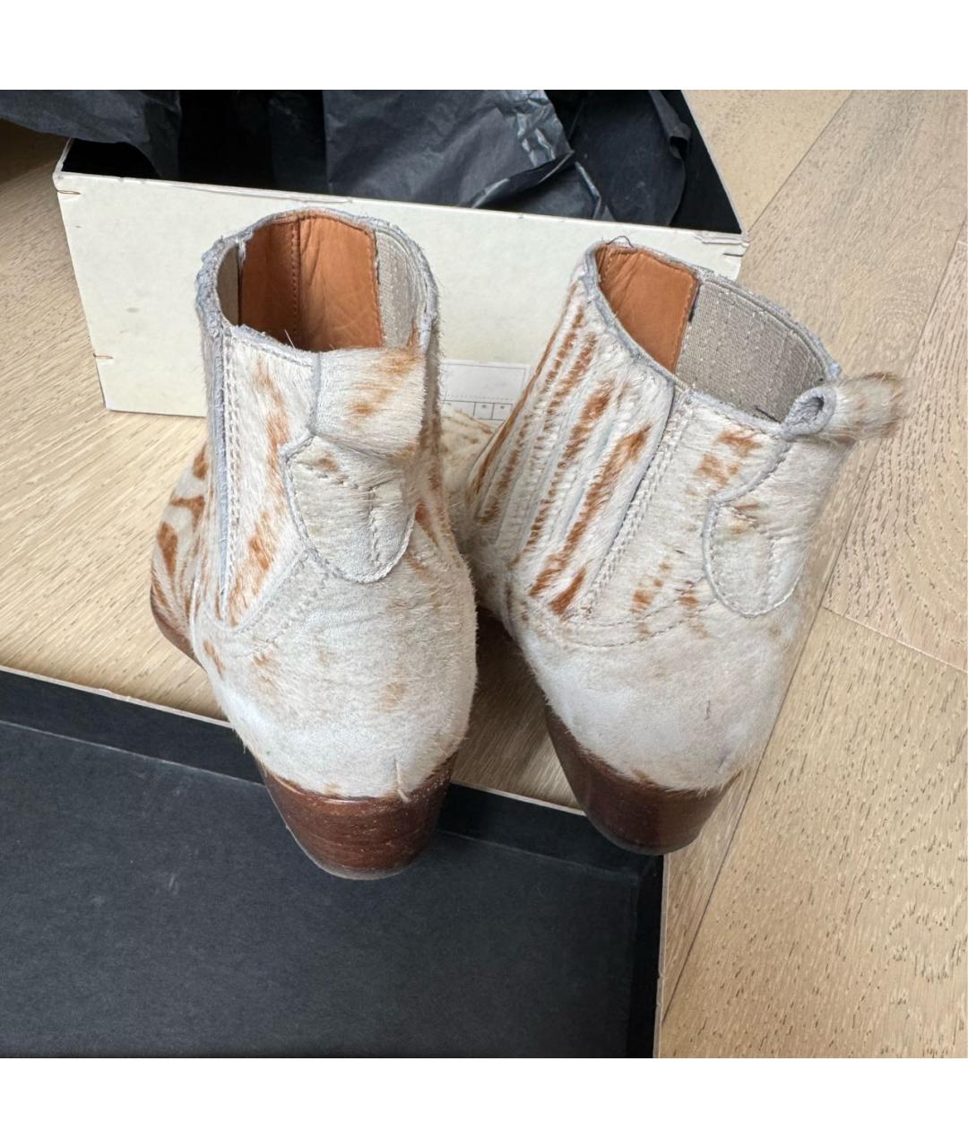 GOLDEN GOOSE DELUXE BRAND Бежевые полусапоги из экзотической кожи, фото 4