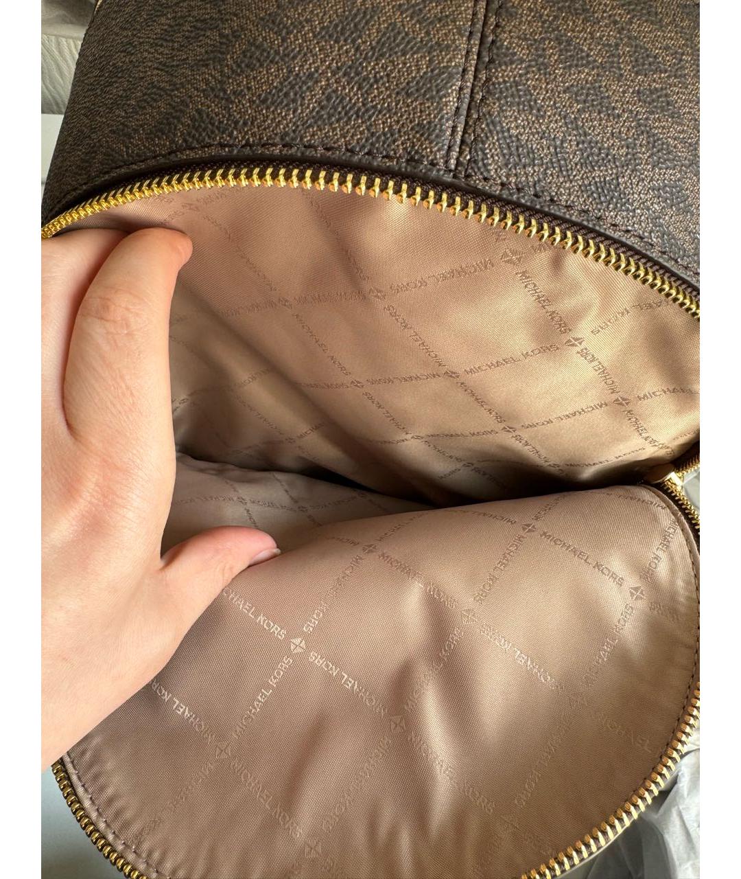 MICHAEL KORS Коричневый кожаный рюкзак, фото 5