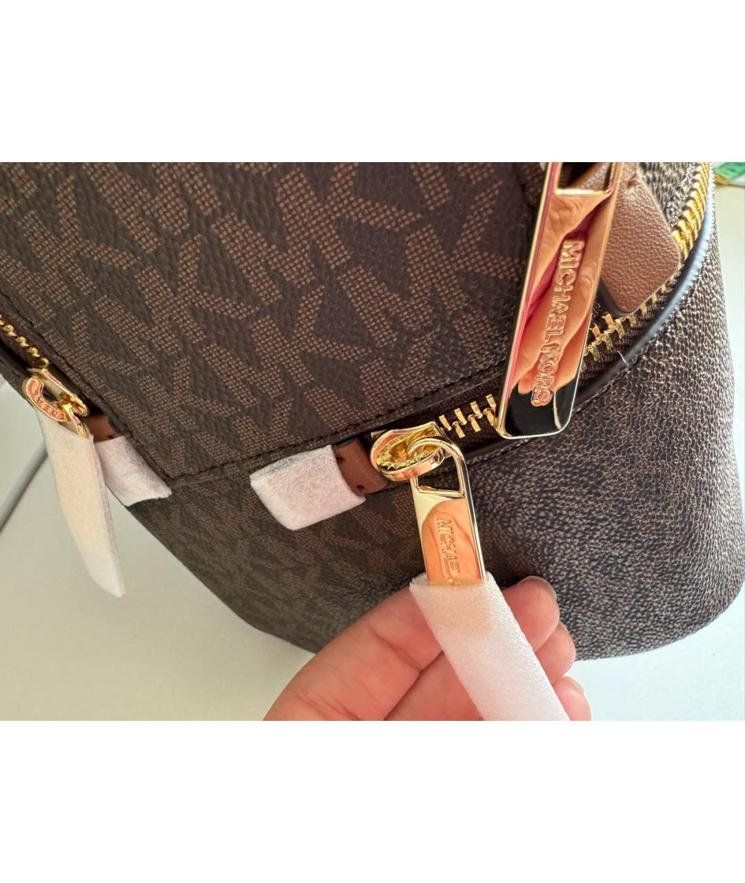 MICHAEL KORS Коричневый кожаный рюкзак, фото 7