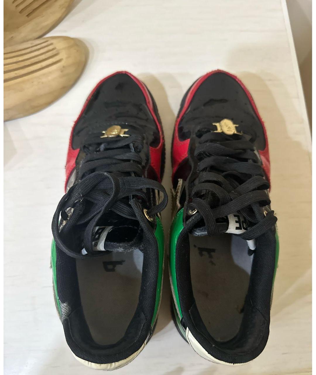 BAPE Мульти кроссовки из лакированной кожи, фото 3