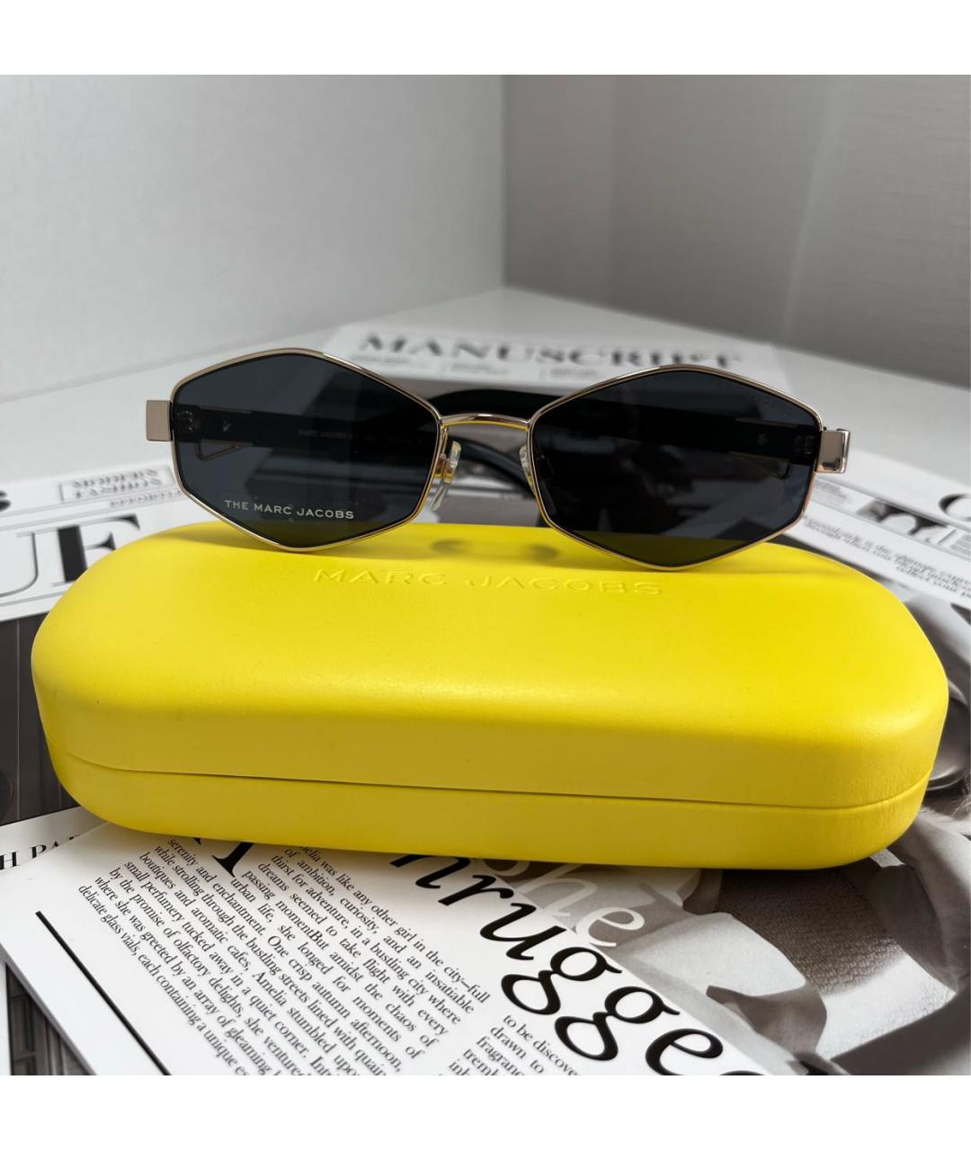 MARC JACOBS Черные металлические солнцезащитные очки, фото 2
