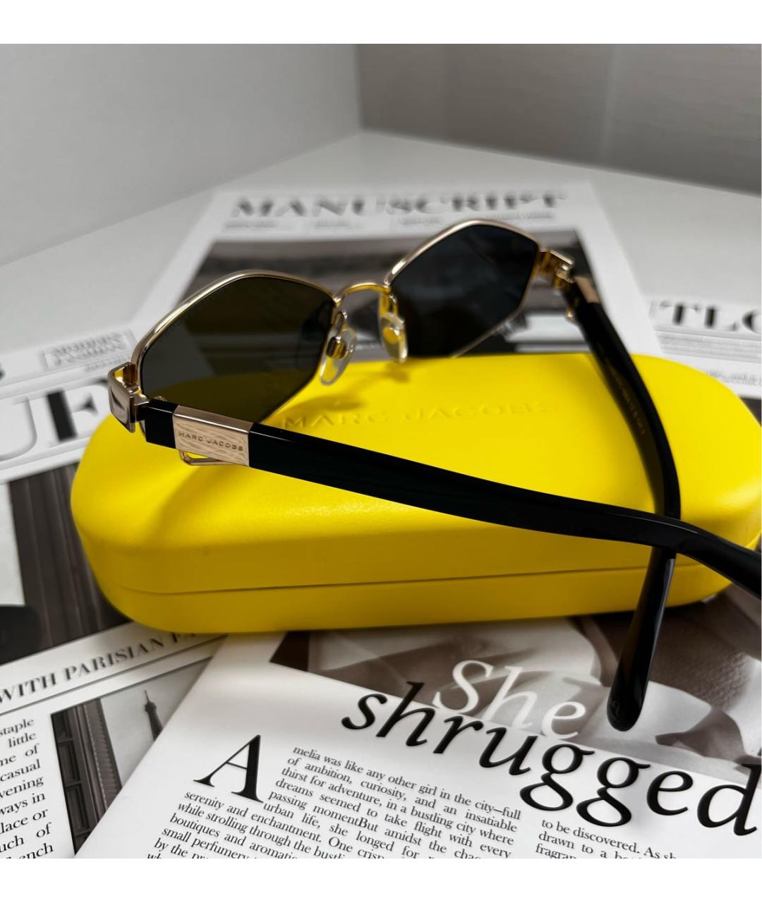 MARC JACOBS Черные металлические солнцезащитные очки, фото 3