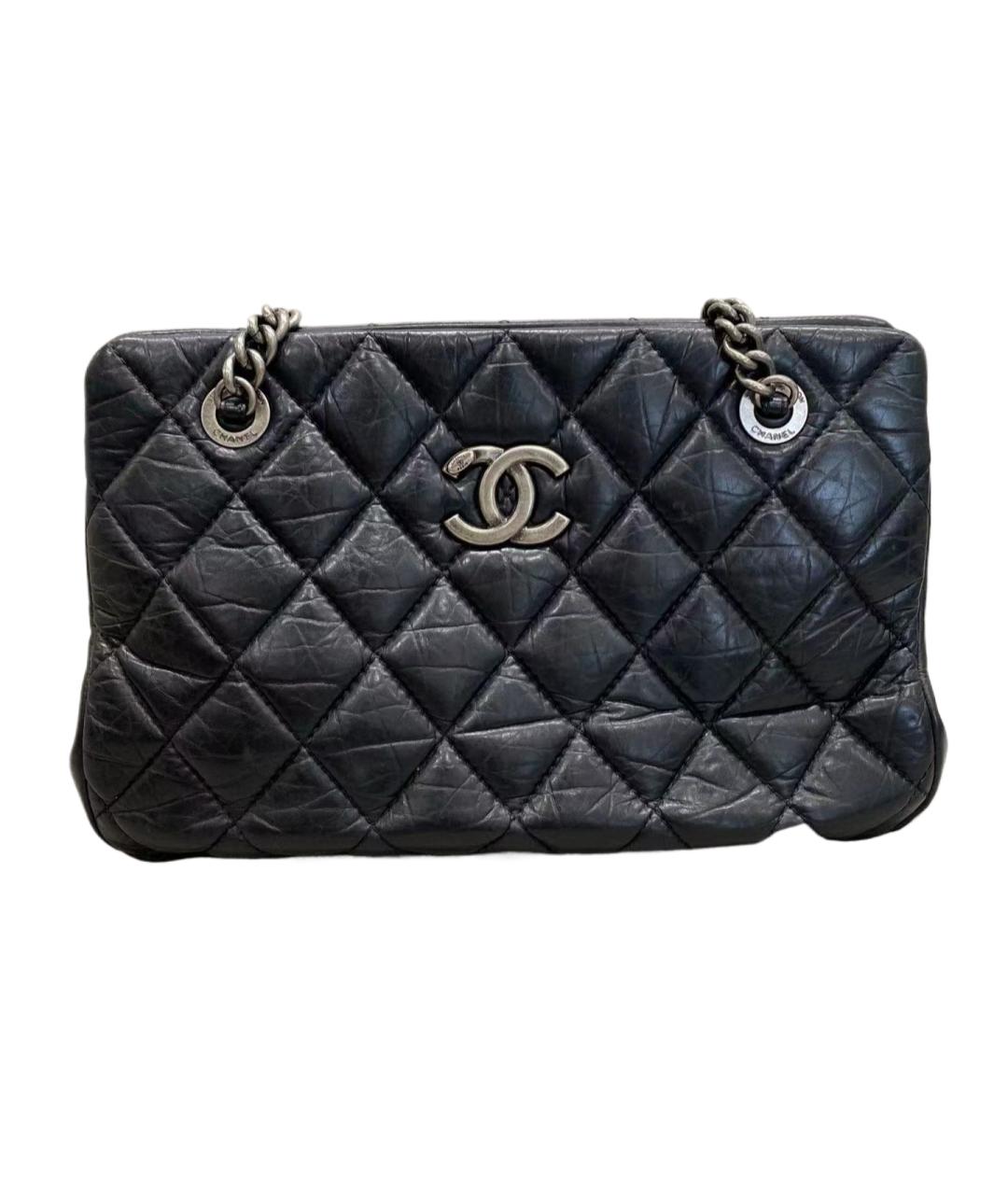 CHANEL Черная кожаная сумка через плечо, фото 8