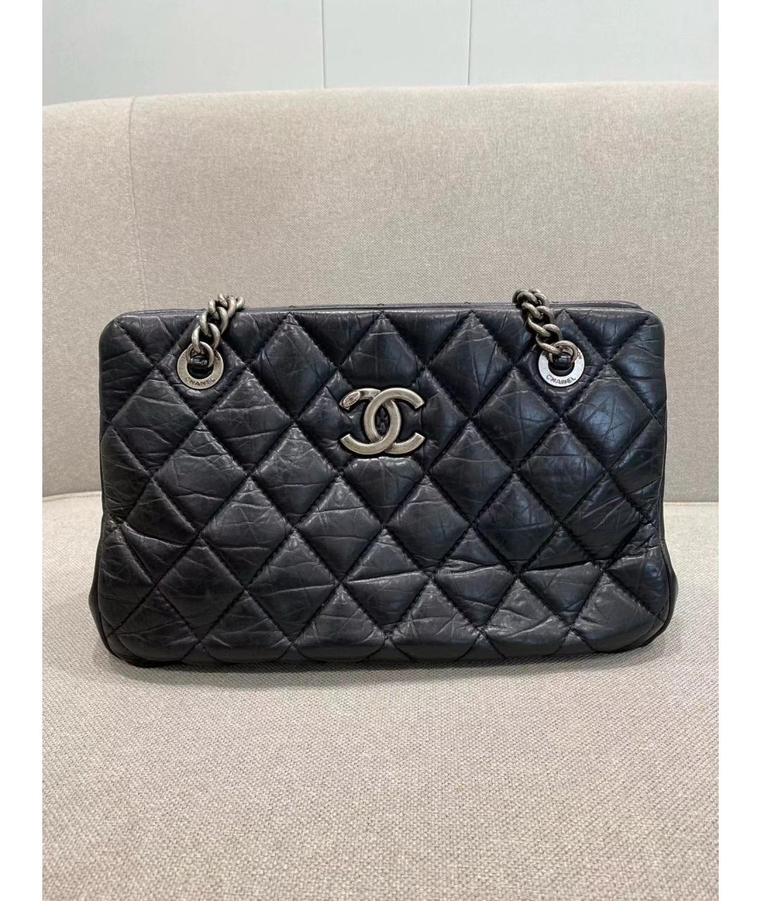CHANEL Черная кожаная сумка через плечо, фото 3