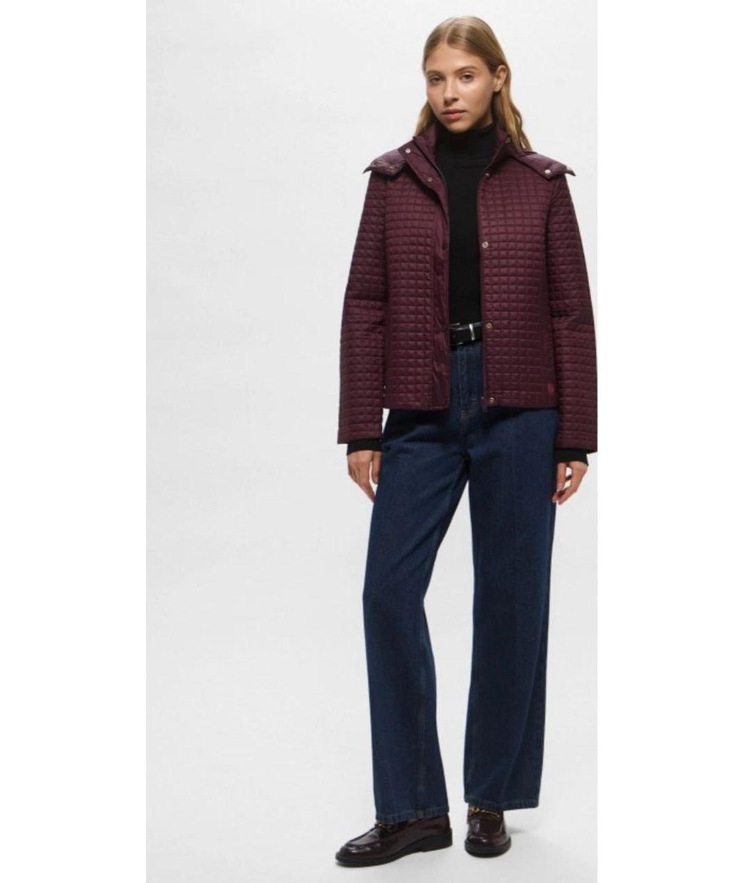 TRUSSARDI Бордовая полиамидовая куртка, фото 5
