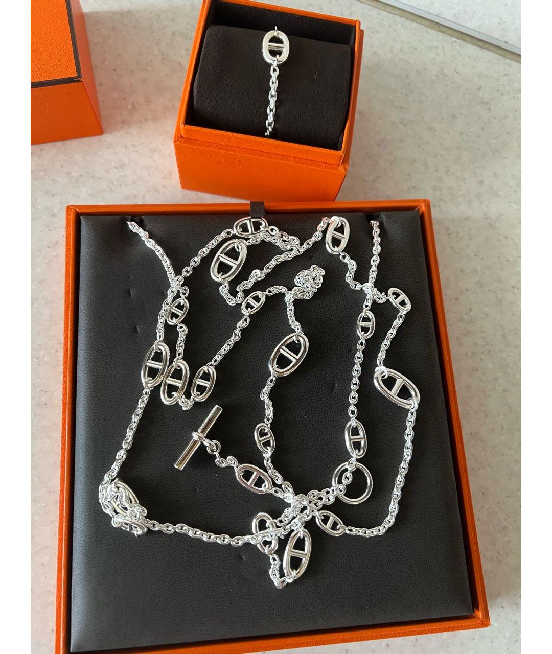HERMES Серебряное серебряное колье, фото 2