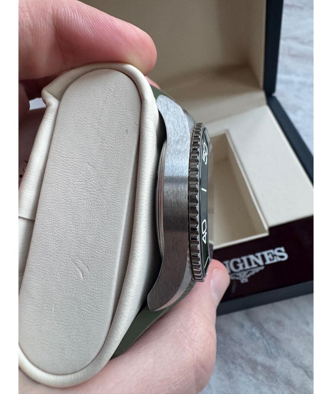 LONGINES Зеленые стальные часы, фото 4