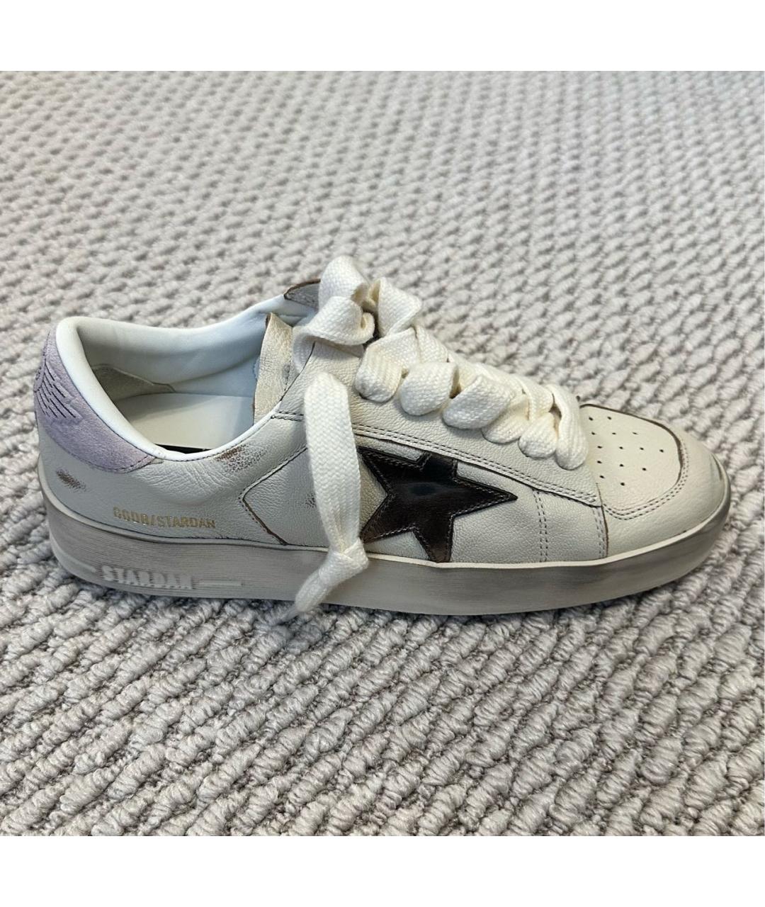 GOLDEN GOOSE DELUXE BRAND Бежевые кожаные кеды, фото 7