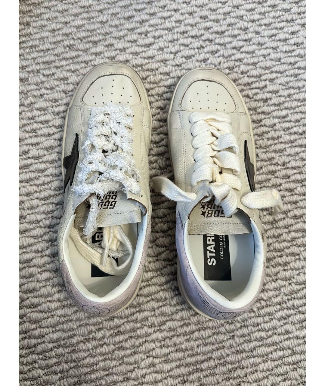 GOLDEN GOOSE DELUXE BRAND Бежевые кожаные кеды, фото 3