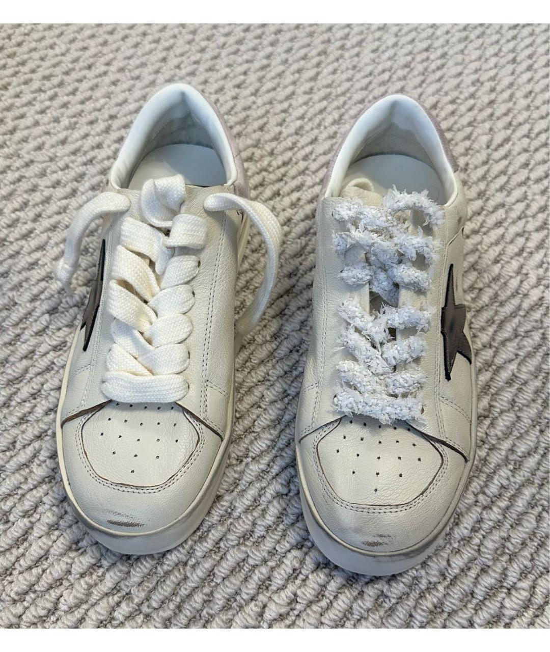 GOLDEN GOOSE DELUXE BRAND Бежевые кожаные кеды, фото 2
