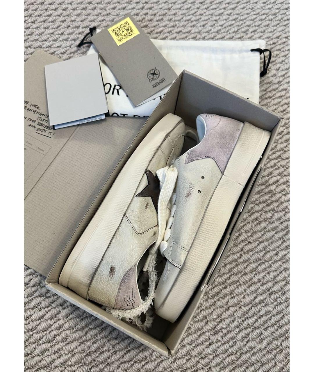 GOLDEN GOOSE DELUXE BRAND Бежевые кожаные кеды, фото 5