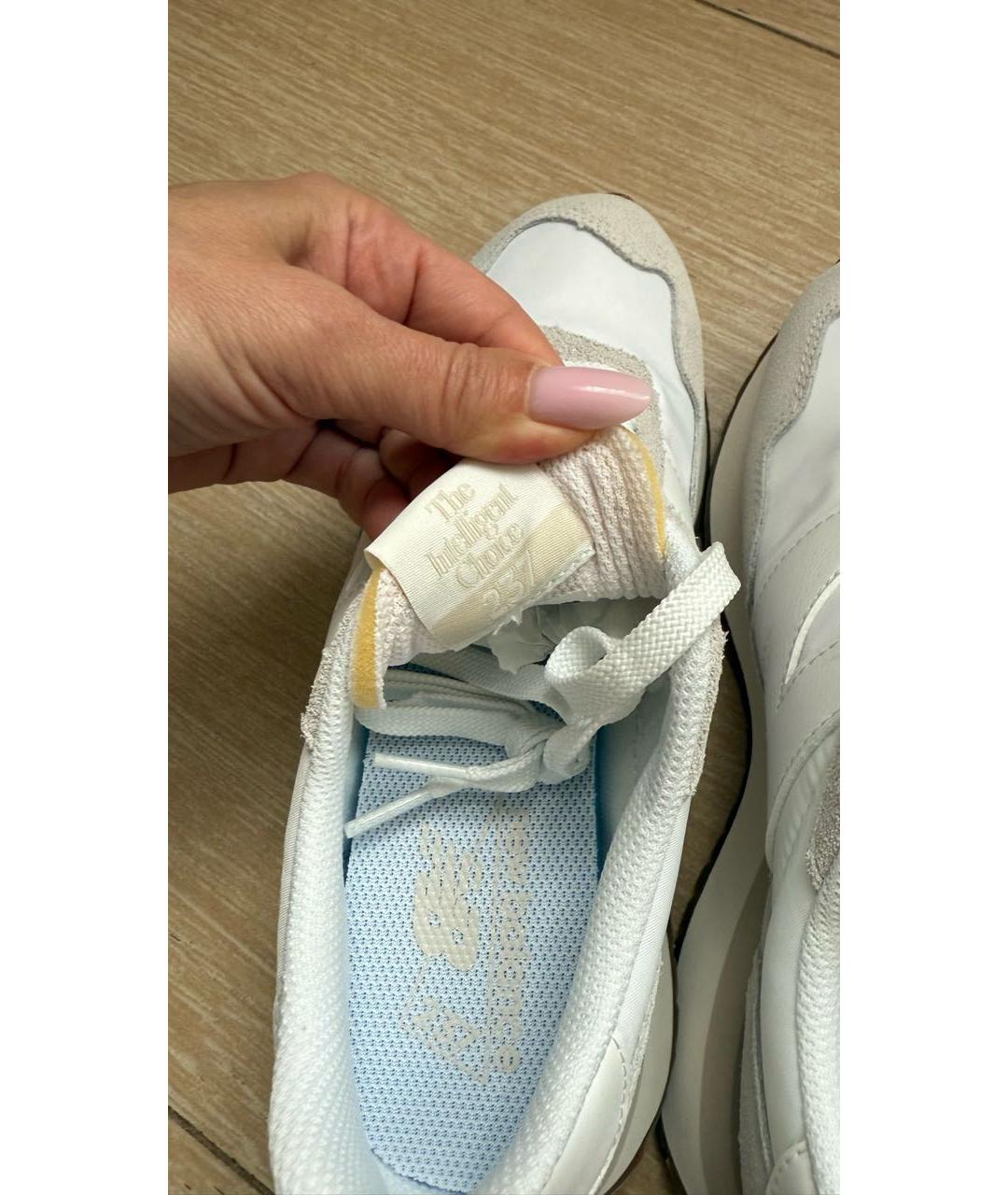 NEW BALANCE Белые текстильные кроссовки, фото 5