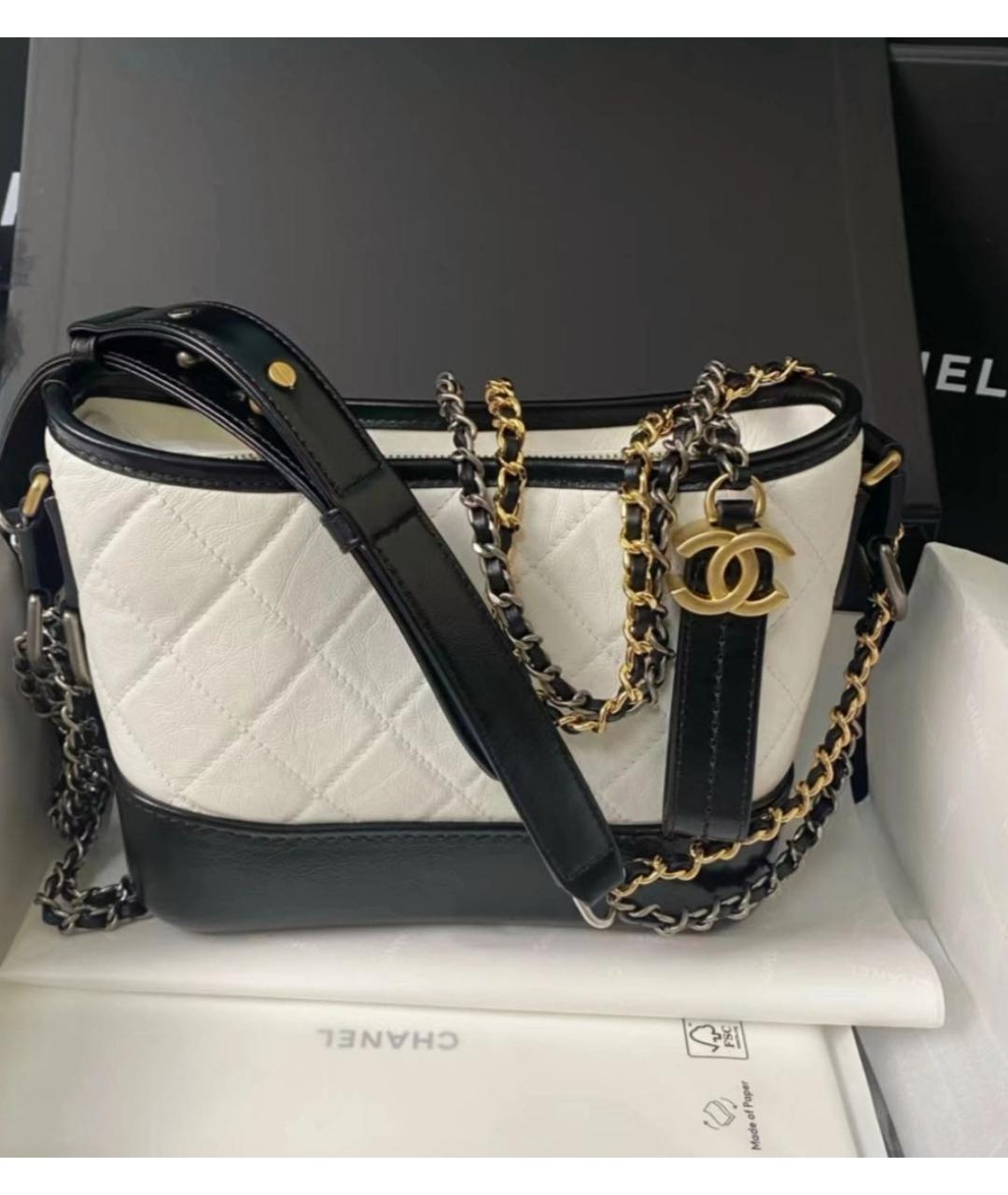 CHANEL Белая кожаная сумка через плечо, фото 4