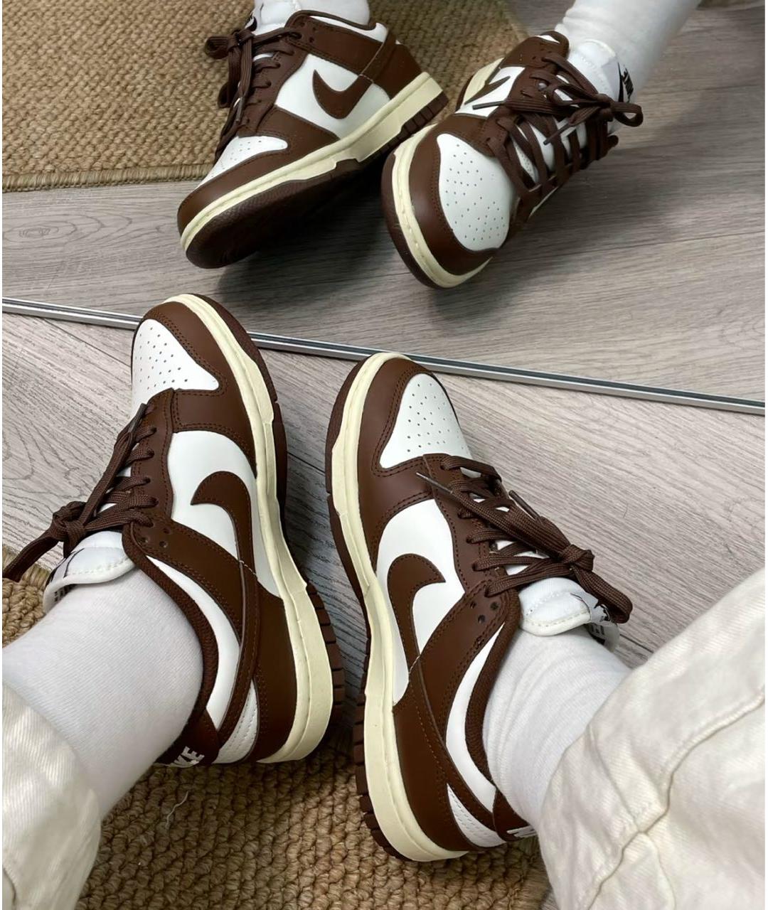NIKE Коричневые кожаные кроссовки, фото 7