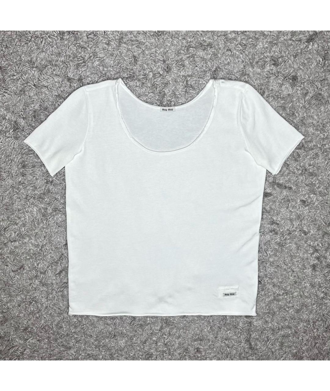 MIU MIU Белая футболка, фото 7