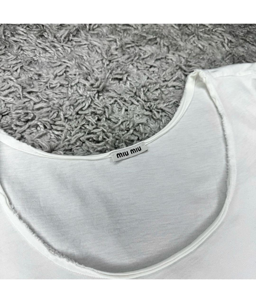 MIU MIU Белая футболка, фото 3