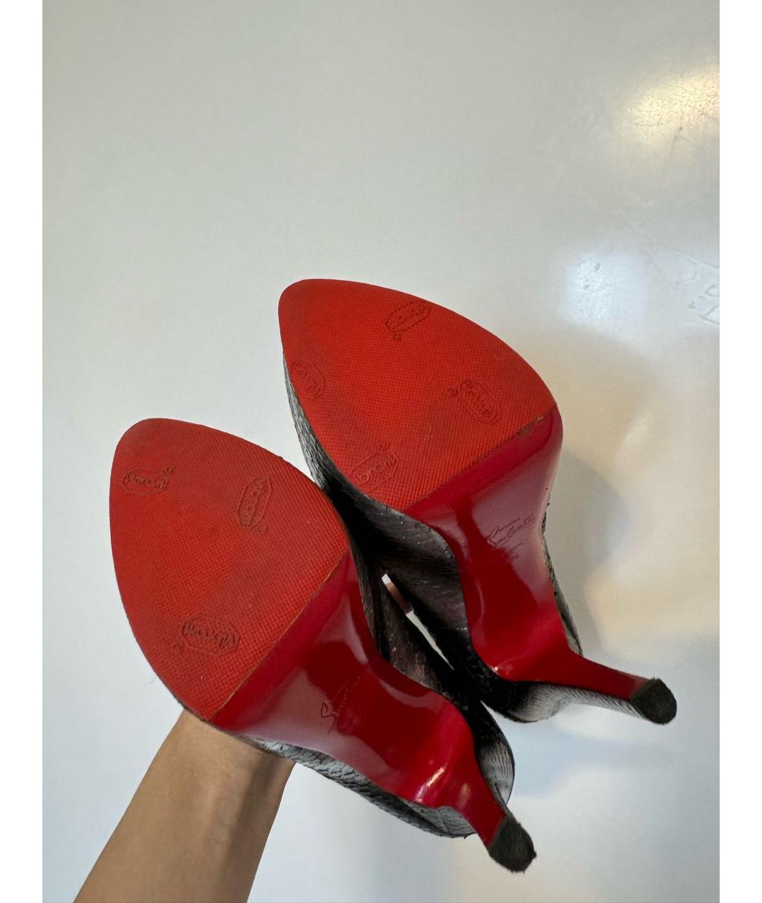 CHRISTIAN LOUBOUTIN Серебряные кожаные туфли, фото 5