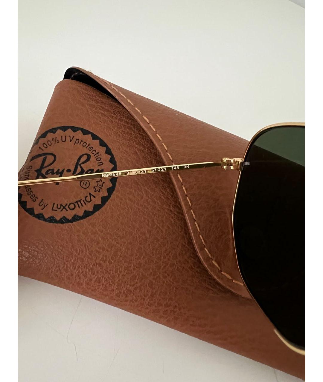 RAY BAN Зеленые металлические солнцезащитные очки, фото 7