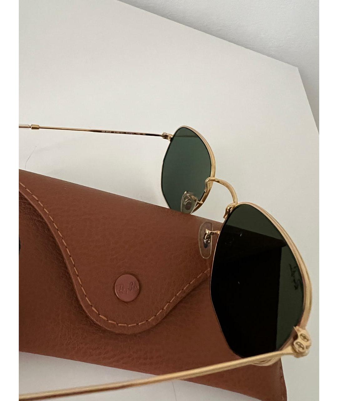 RAY BAN Зеленые металлические солнцезащитные очки, фото 6