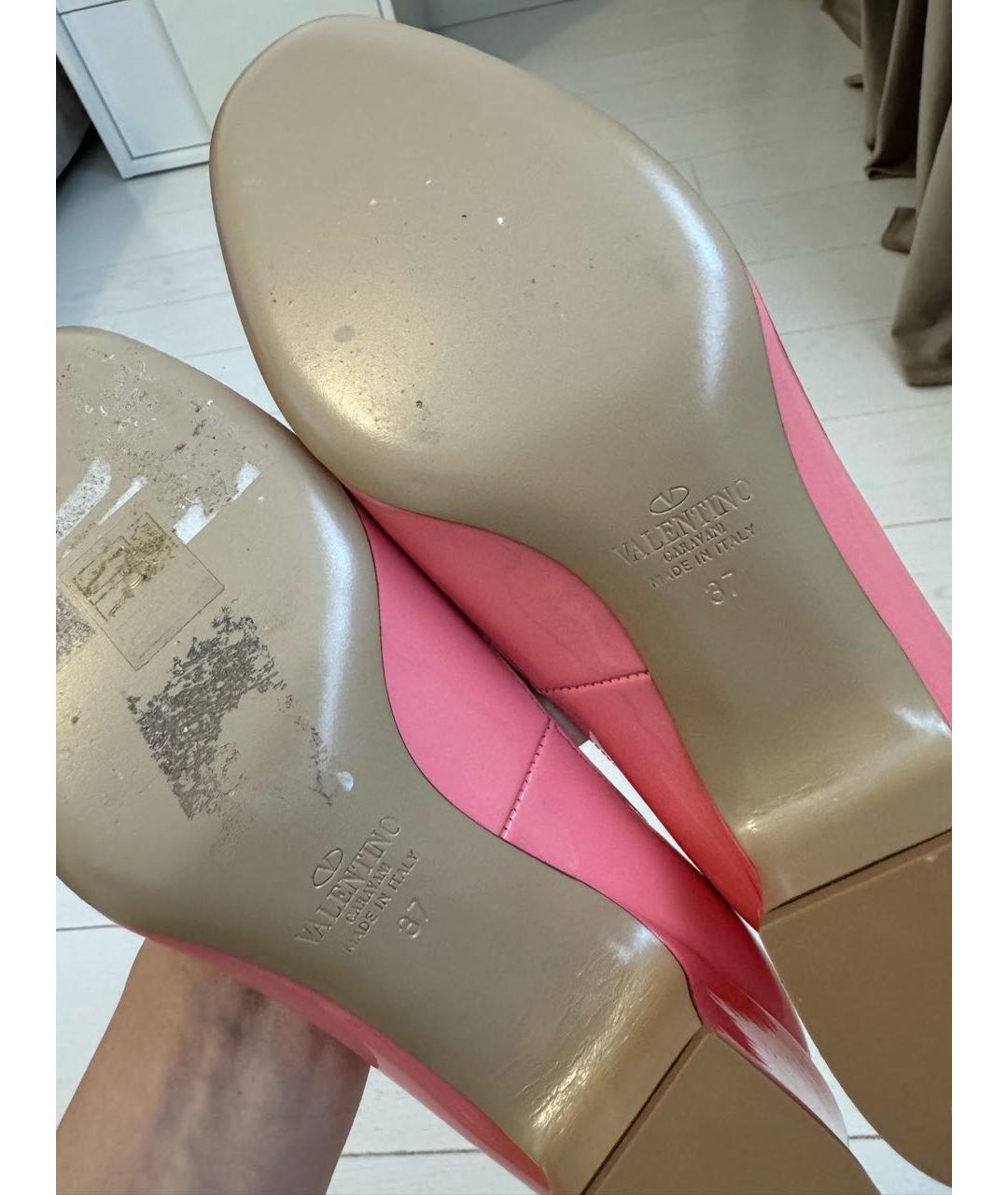 VALENTINO Розовые кожаные туфли, фото 7