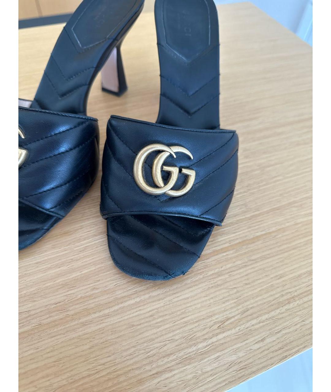 GUCCI Черные кожаные мюли, фото 7