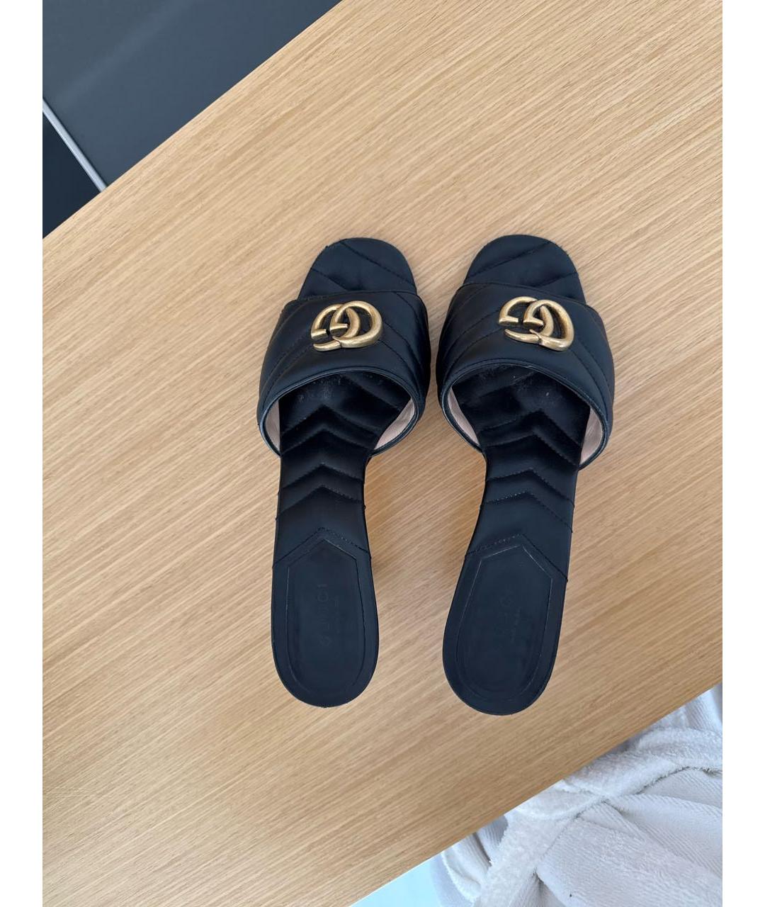 GUCCI Черные кожаные мюли, фото 3