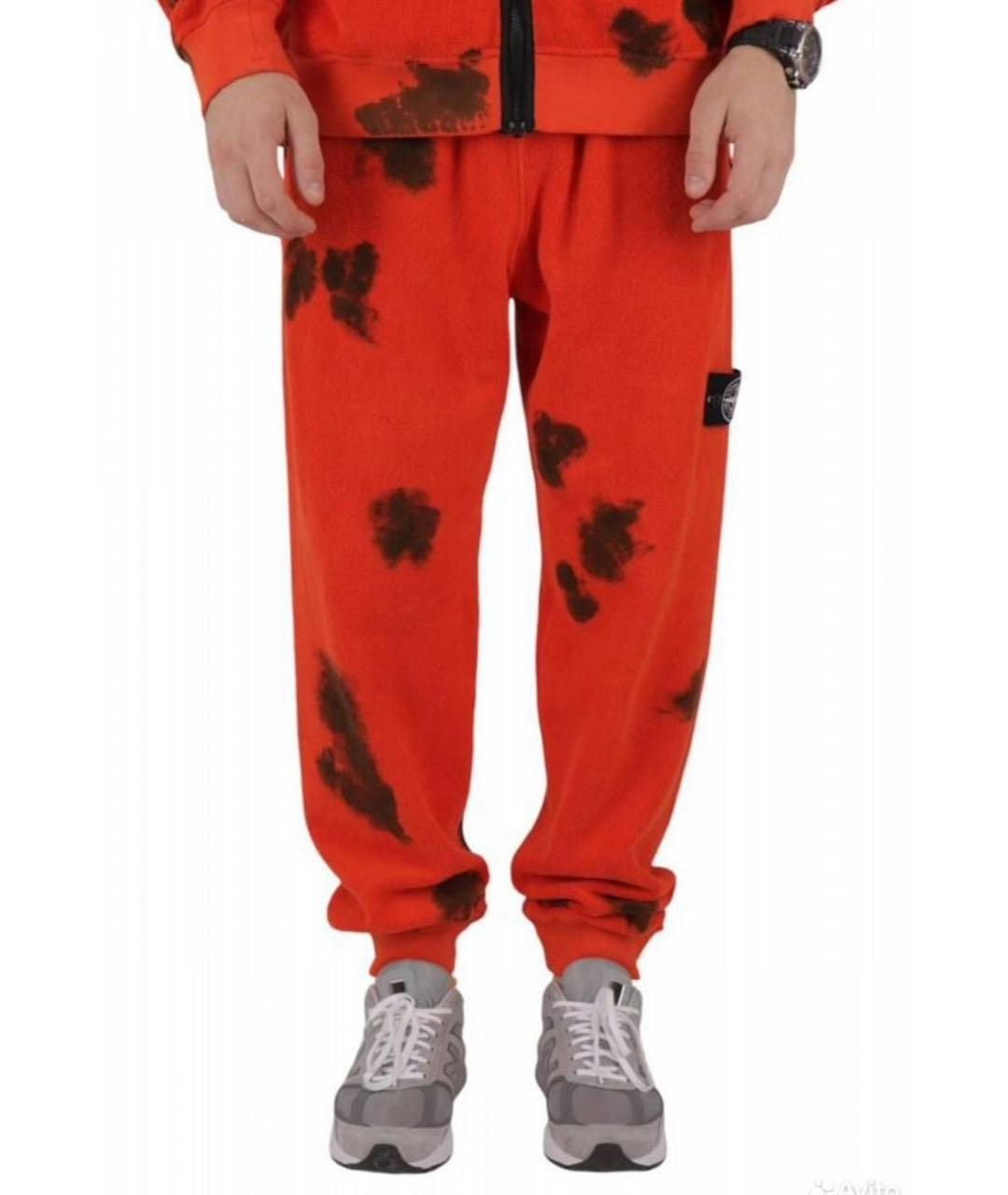 STONE ISLAND Красные хлопковые повседневные брюки, фото 2