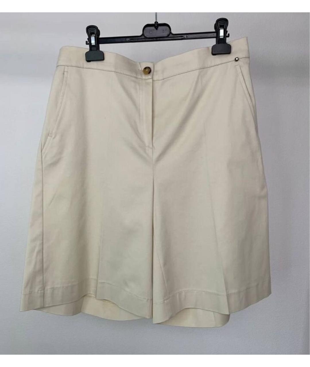 MAX MARA Бежевые хлопко-эластановые шорты, фото 8