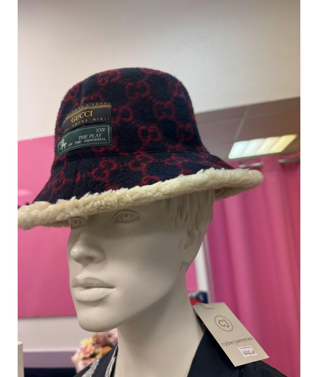 GUCCI Темно-синяя кашемировая шляпа, фото 5