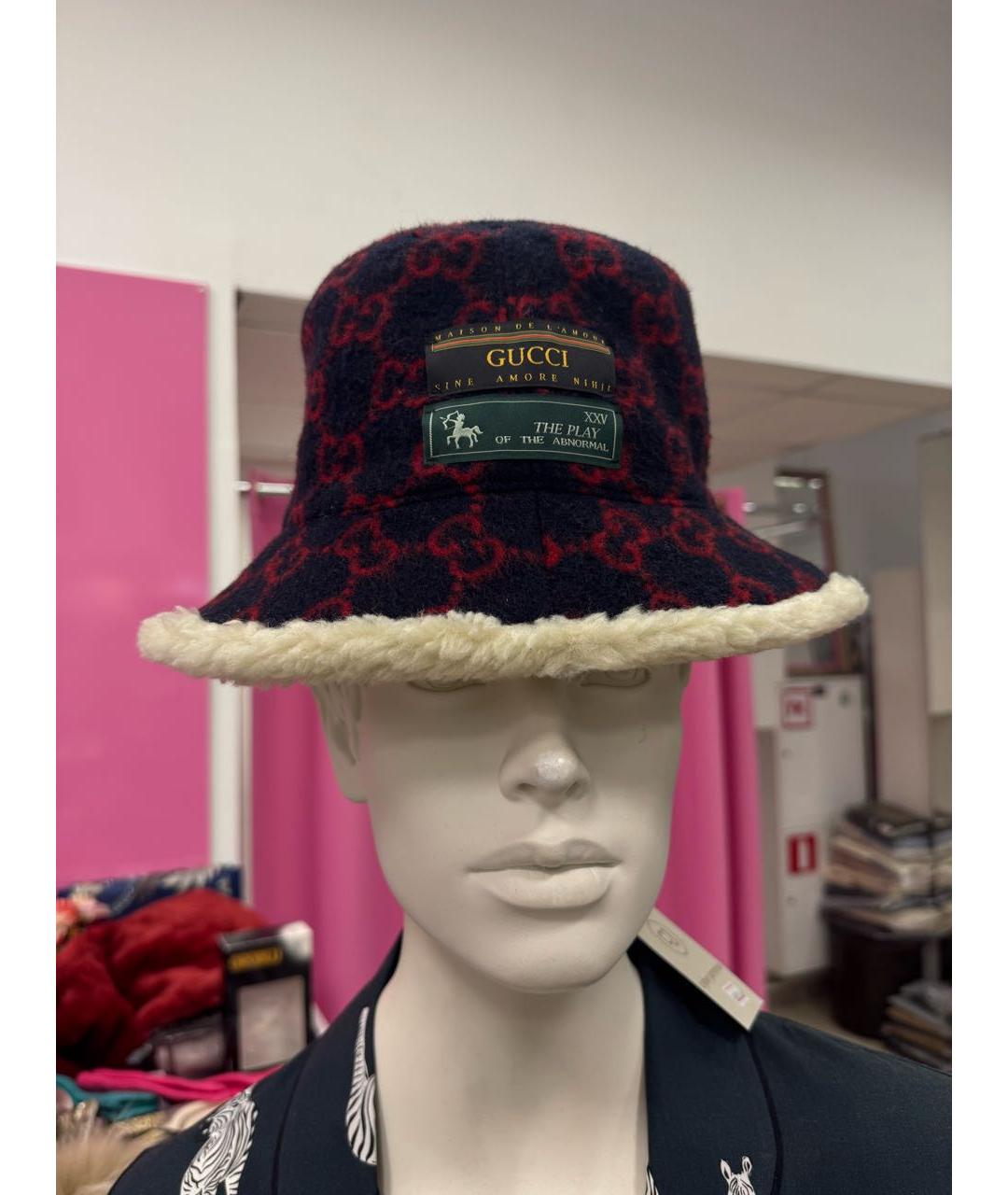 GUCCI Темно-синяя кашемировая шляпа, фото 6