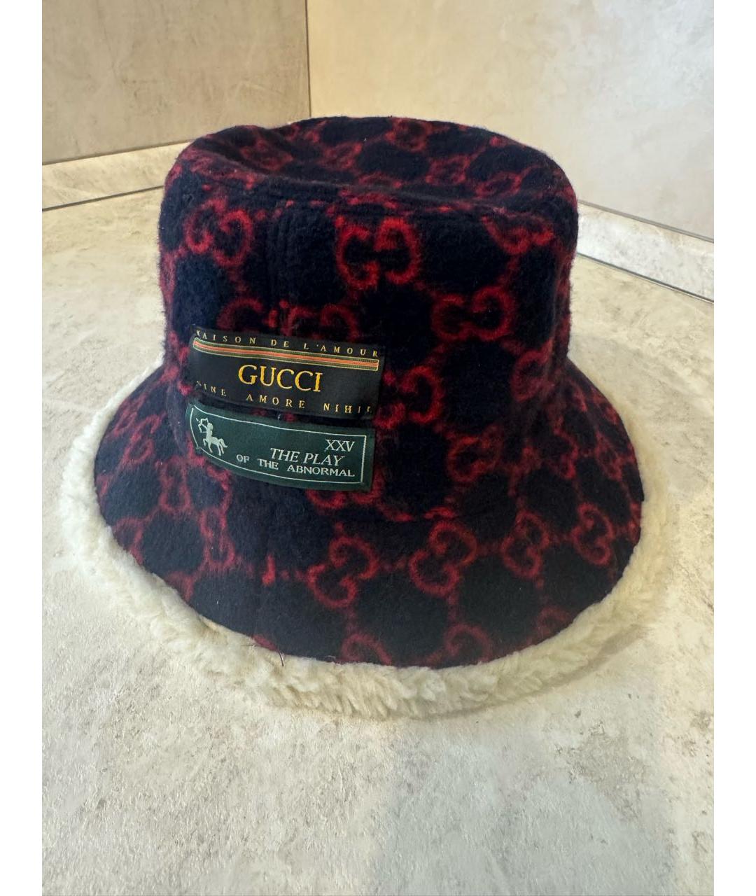 GUCCI Темно-синяя кашемировая шляпа, фото 2