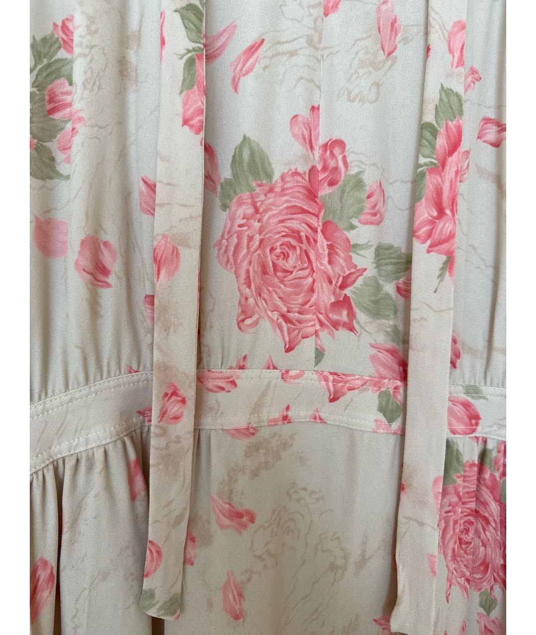 VALENTINO Бежевое шелковое коктейльное платье, фото 4