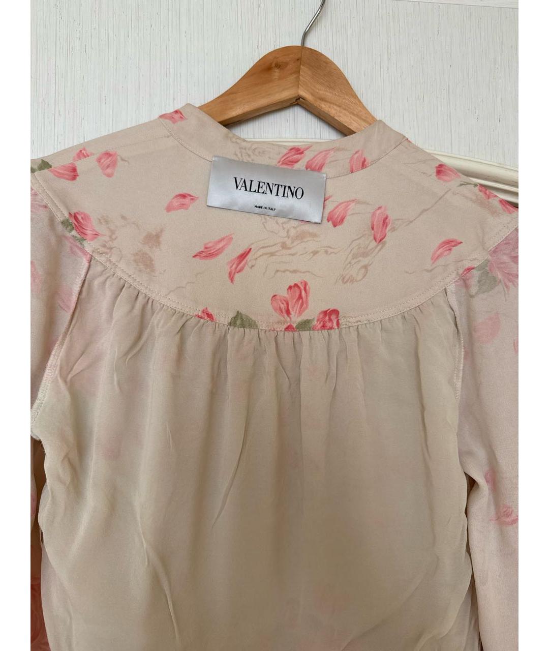 VALENTINO Бежевое шелковое коктейльное платье, фото 3