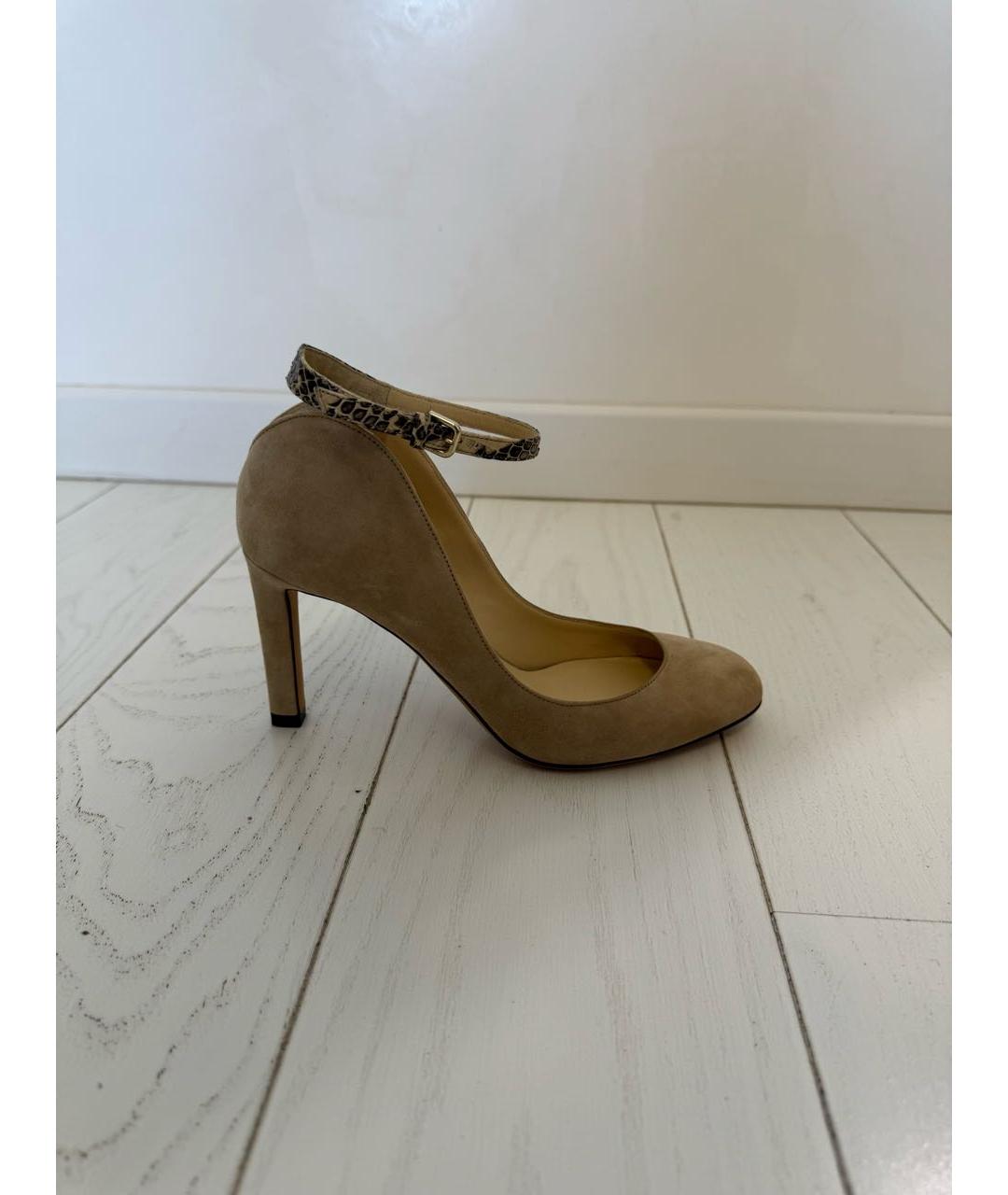 JIMMY CHOO Бежевые замшевые туфли, фото 2
