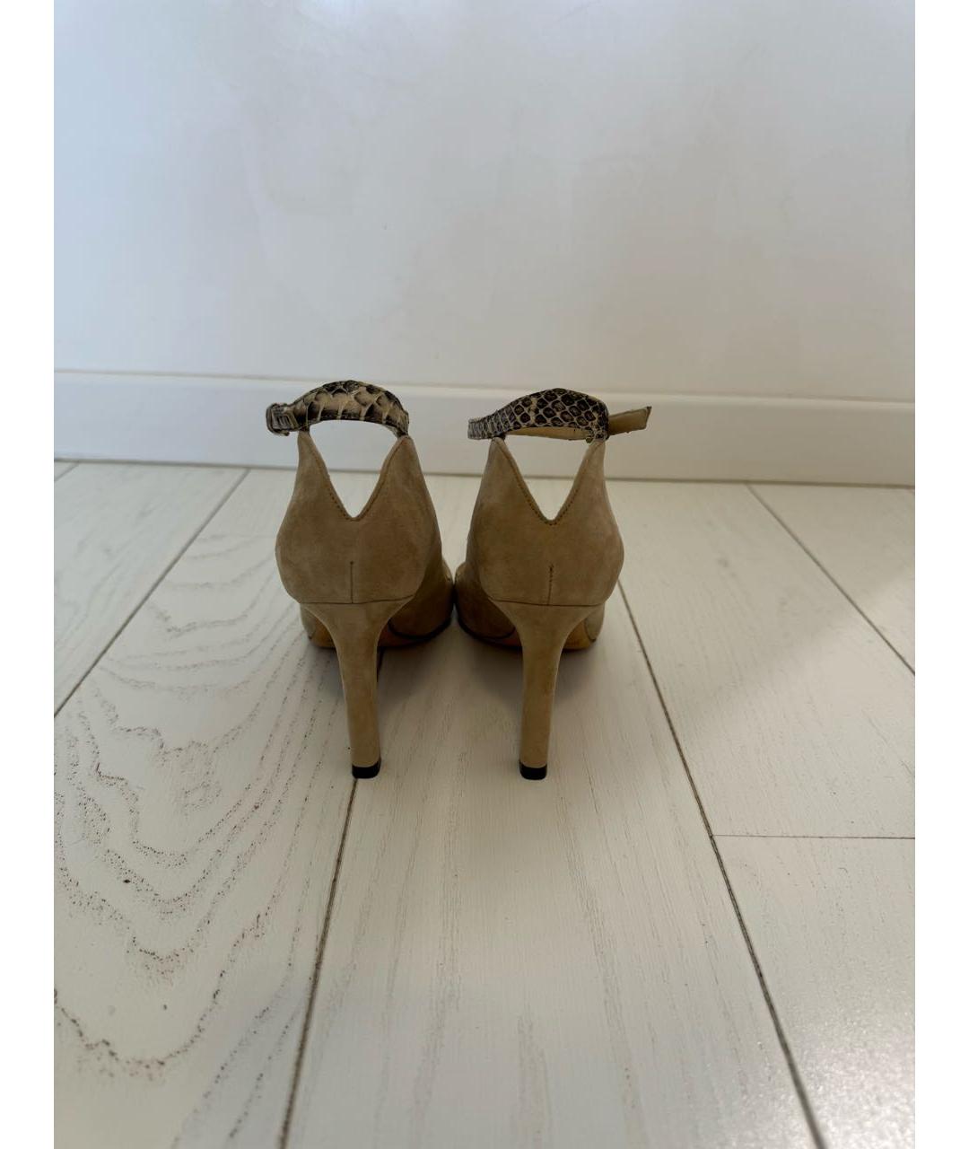 JIMMY CHOO Бежевые замшевые туфли, фото 5