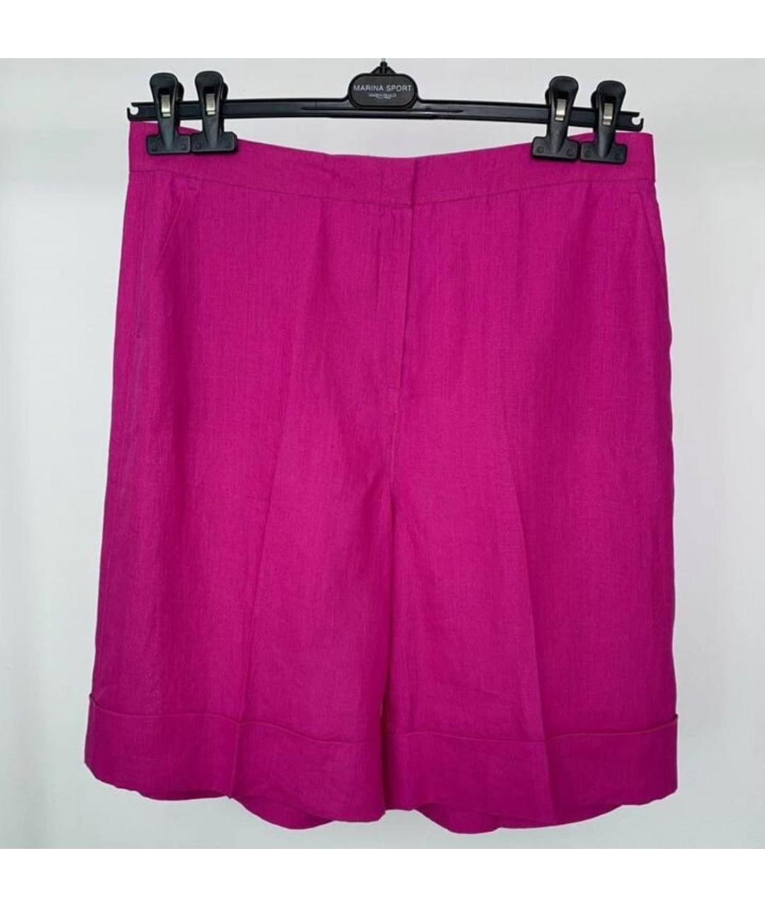 MAX MARA Фуксия льняные шорты, фото 7