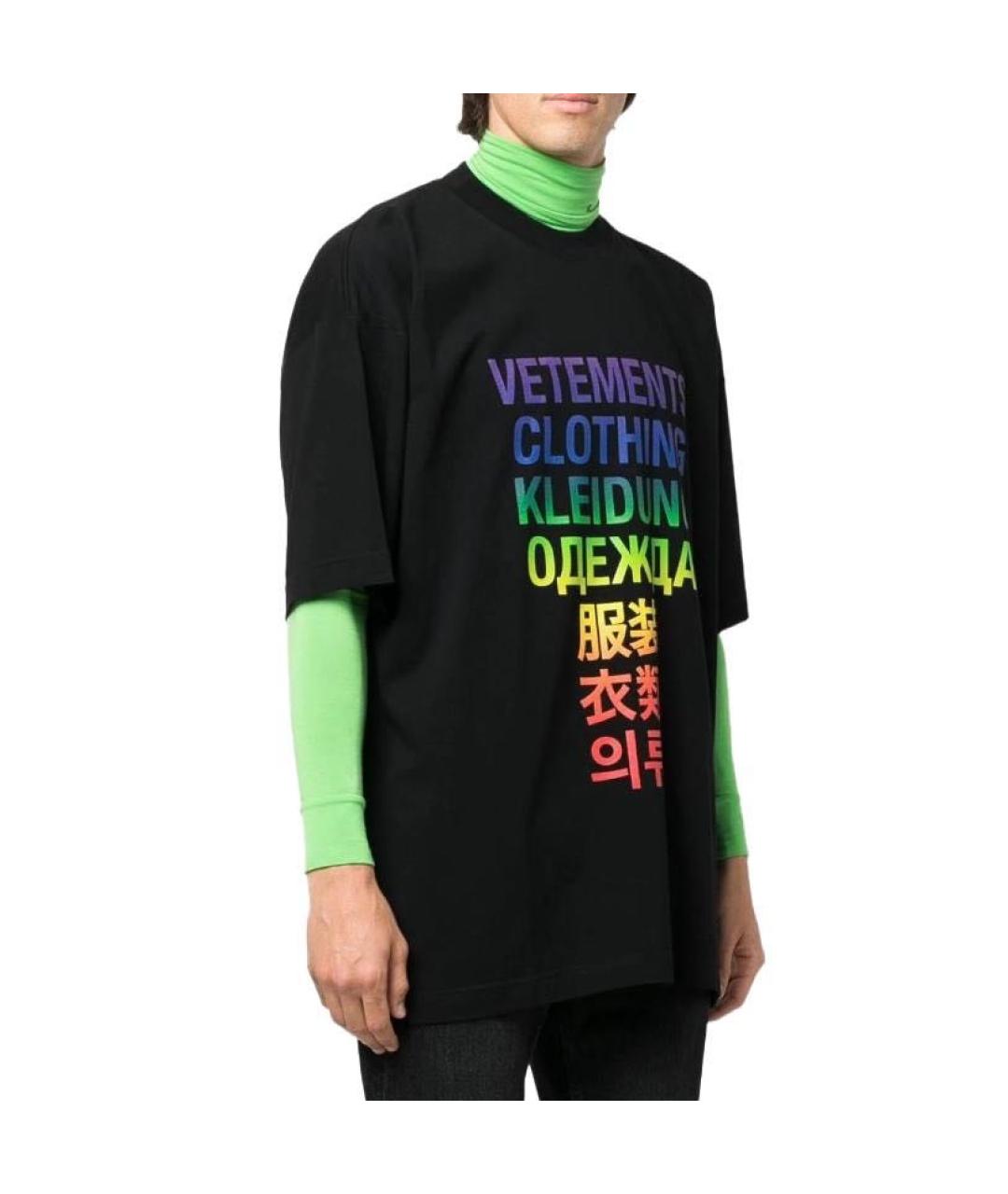 VETEMENTS Черная футболка, фото 2