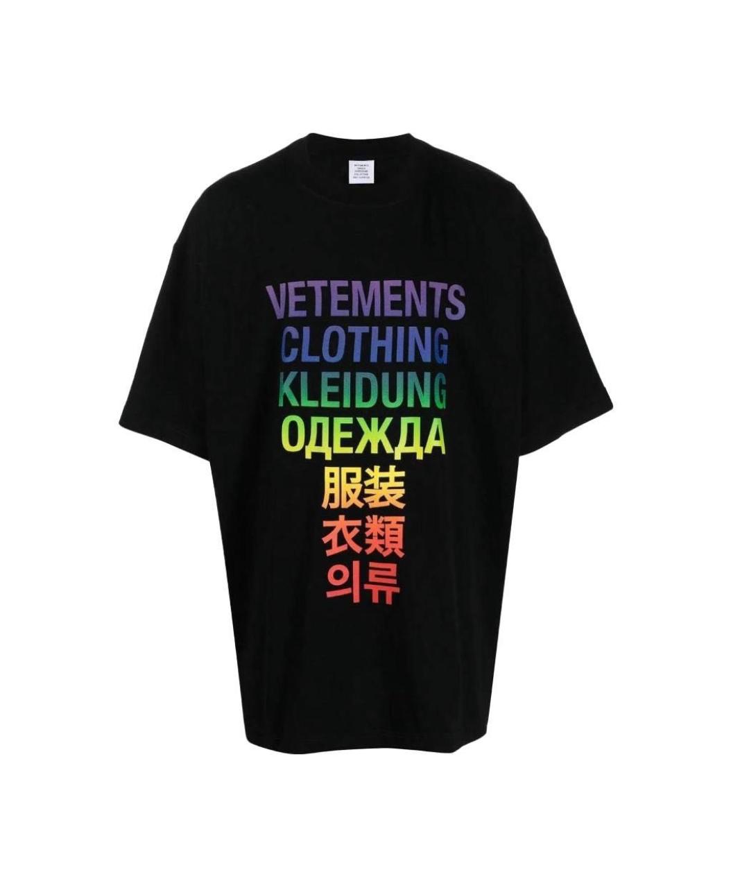 VETEMENTS Черная футболка, фото 1
