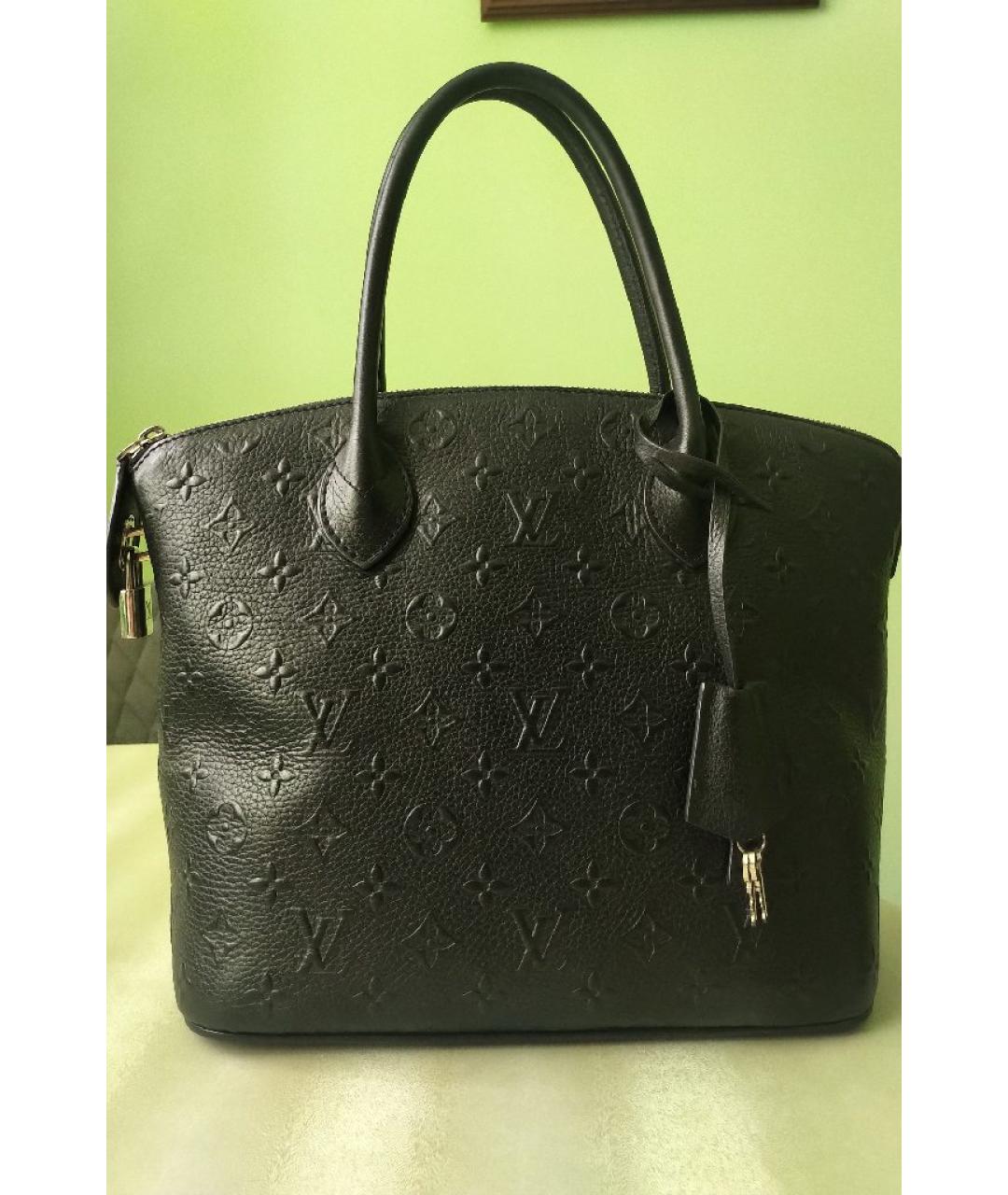 LOUIS VUITTON Черная кожаная сумка тоут, фото 2