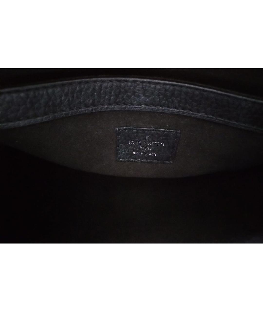 LOUIS VUITTON Черная кожаная сумка тоут, фото 9