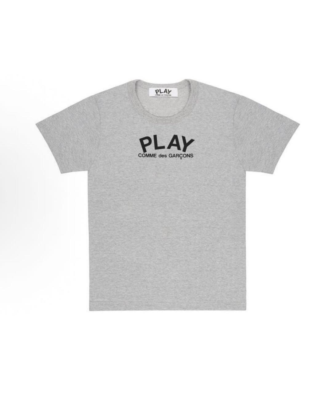 COMME DES GARÇONS PLAY Серая хлопковая футболка, фото 3