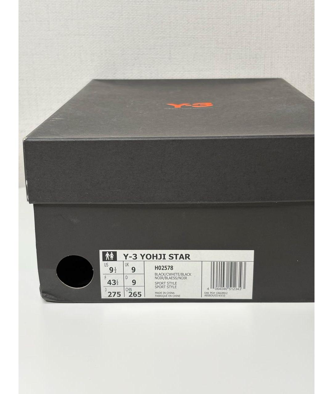 Y-3 Черные кожаные низкие кроссовки / кеды, фото 6