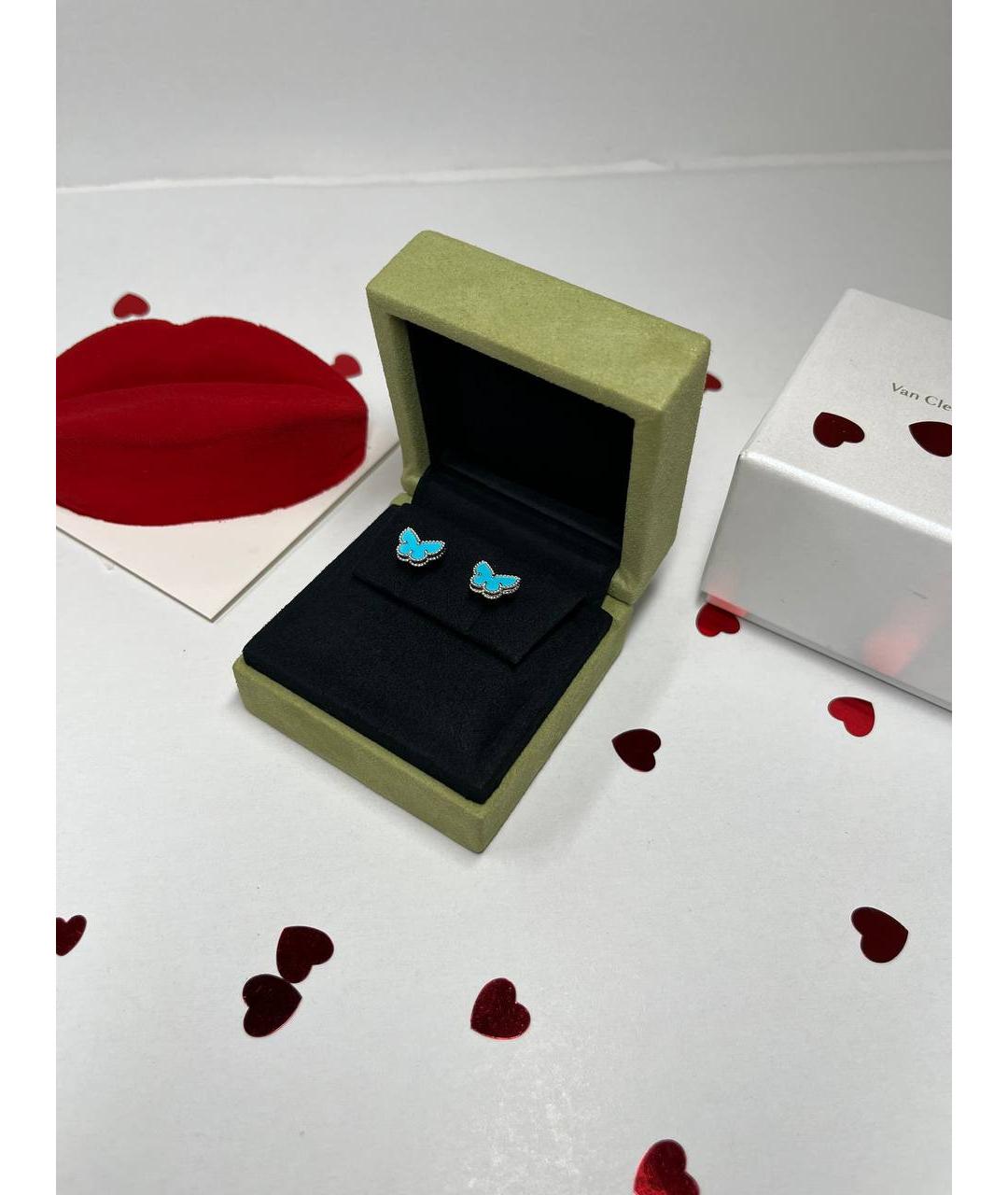 VAN CLEEF & ARPELS Бирюзовые серьги из белого золота, фото 4