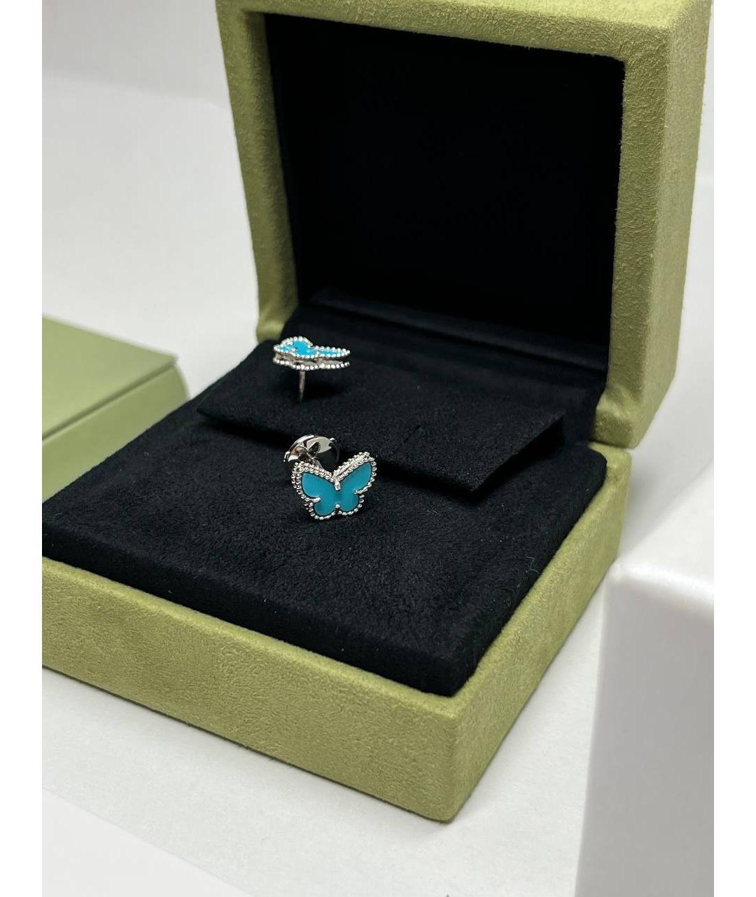 VAN CLEEF & ARPELS Бирюзовые серьги из белого золота, фото 2